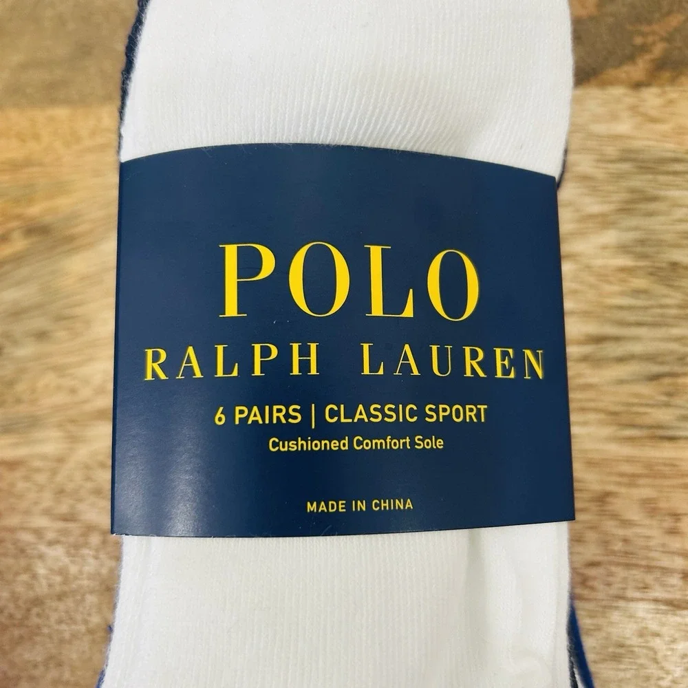 Polo Ralph Lauren 6 Pack Socks Quarter Classic Sport Half Cushion Multicolor